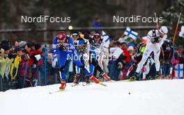 12.03.2011, Lahti, Finland (FIN): Lukas Bauer (CZE), Fischer, Swix, Alpina, Rottefella, Toko leading the group  - FIS world cup cross-country, pursuit men, Lahti (FIN). www.nordicfocus.com. © Laiho/NordicFocus. Every downloaded picture is fee-liable.
