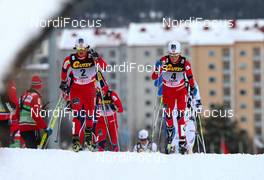 12.03.2011, Lahti, Finland (FIN): (l-r) Marit Bjoergen (NOR), Fischer, Swix, Rottefella and Therese Johaug (NOR), Fischer, Swix, Salomon  - FIS world cup cross-country, pursuit women, Lahti (FIN). www.nordicfocus.com. © Laiho/NordicFocus. Every downloaded picture is fee-liable.