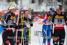 12.03.2011, Lahti, Finland (FIN):  (l-r) Stefanie Boehler (GER), Rossignol, One Way, Alpina, Rottefella, Adidas, Evi Sachenbacher Stehle (GER), Salomon, One Way, Adidas and Nicole Fessel (GER), Rossignol, One Way, Rottefella, Adidas - FIS world cup cross-country, pursuit women, Lahti (FIN). www.nordicfocus.com. © Laiho/NordicFocus. Every downloaded picture is fee-liable.