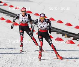 05.03.2011, Oslo, Norway (NOR): l-r: Katrin Zeller (GER), Rossignol, Rottefella, One Way, adidas and Nicole Fessel (GER), Rossignol, Rottefella, Alpina, One Way, adidas  - FIS nordic world ski championships, cross-country, mass  women, Oslo (NOR). www.nordicfocus.com. © Hemmersbach/NordicFocus. Every downloaded picture is fee-liable.