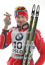 24.02.2011, Oslo, Norway (NOR): 2nd Petter Northug (NOR), Fischer, Rottefella, Alpina, Ski Go, Swix   - FIS nordic world ski championships, cross-country, medals, Oslo (NOR). www.nordicfocus.com. © Hemmersbach/NordicFocus. Every downloaded picture is fee-liable.