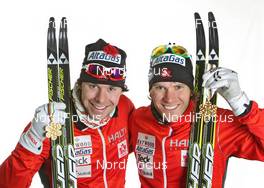 02.03.2011, Oslo, Norway (NOR): l-r: Alex Harvey (CAN), Fischer, Salomon, Swix and Devon Kershaw (CAN), Fischer, Salomon, Swix  - FIS nordic world ski championships, cross-country, medals, Oslo (NOR). www.nordicfocus.com. © Hemmersbach/NordicFocus. Every downloaded picture is fee-liable.