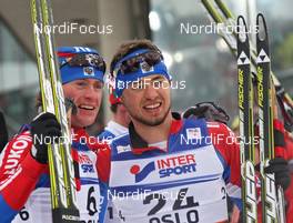 27.02.2011, Oslo, Norway (NOR): l-r: Maxim Vylegzhanin (RUS), Fischer, Rottefella, Alpina, Swix, adidas, Ilia Chernousov (RUS), Fischer, Rottefella, Swix, adidas  - FIS nordic world ski championships, cross-country, pursuit men, Oslo (NOR). www.nordicfocus.com. © Hemmersbach/NordicFocus. Every downloaded picture is fee-liable.