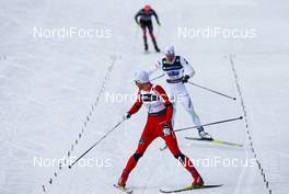 04.03.2011, Oslo, Norway (NOR): Petter Northug (NOR), Fischer, Swix, Alpina, Rottefella, Skigo ahead of Marcus Hellner (SWE), Fischer, Swix, Salomon, Craft and Tobias Angerer (GER), Rossignol, One Way, Rottefella, Adidas   - FIS nordic world ski championships, cross-country, 4x10km men, Oslo (NOR). www.nordicfocus.com. © Laiho/NordicFocus. Every downloaded picture is fee-liable.