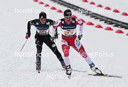 04.03.2011, Oslo, Norway (NOR): group, l-r: Noah Hoffmann (USA), Madshus, Rottefella, Ivan Babikov (CAN), Salomon, One Way  - FIS nordic world ski championships, cross-country, 4x10km men, Oslo (NOR). www.nordicfocus.com. © Hemmersbach/NordicFocus. Every downloaded picture is fee-liable.