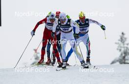 04.03.2011, Oslo, Norway (NOR):  Marcus Hellner (SWE), Fischer, Swix, Salomon, Craft laeding the group of five skiers on the last leg - FIS nordic world ski championships, cross-country, 4x10km men, Oslo (NOR). www.nordicfocus.com. © Laiho/NordicFocus. Every downloaded picture is fee-liable.