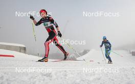 03.03.2011, Oslo, Norway (NOR): Katrin Zeller (GER), Rossignol, One Way, Rottefella, adidas followed by Oxana Jatskaja (KAZ), Fischer, KV+, Salomon   - FIS nordic world ski championships, cross-country, 4x5km women, Oslo (NOR). www.nordicfocus.com. © Laiho/NordicFocus. Every downloaded picture is fee-liable.