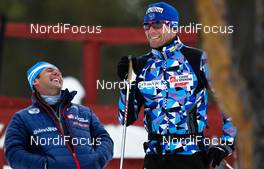 07.04.2011, Inari, Finland (FIN):  (l-r) Roberto Galli (FRA), head coach of France and Jean Marc Gaillard (FRA), Fischer, Swix, Rottefella, One Way - Tour de Barents 2011, mass start, Inari (FIN). www.nordicfocus.com. © Laiho/NordicFocus. Every downloaded picture is fee-liable.