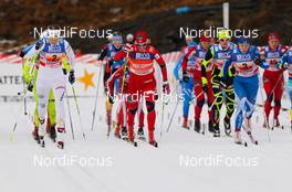 20.11.2011, Sjusjoen, Norway (NOR): (l-r) Ida Ingemarsdotter (SWE), Rossignol, One Way, Rottefella, Craft, Rudy Project, Vibeke Skofterud (NOR), Fischer, One Way, Alpina, Rottefella, Yokoand Krista Laehteenmaeki (FIN), Madshus, Rottefella, Craft  - FIS world cup cross country, 4x5km women, Sjusjoen (NOR). www.nordicfocus.com. Â© Laiho/NordicFocus. Every downloaded picture is fee-liable.