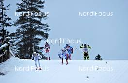 25.11.2011, Kuusamo, Finland (FIN): l-r: Jesper Modin (SWE), Fischer, Salomon, Swix, Craft, Casco, leads the group - FIS world cup cross-country, individual sprint, Kuusamo (FIN). www.nordicfocus.com. © Felgenhauer/NordicFocus. Every downloaded picture is fee-liable.
