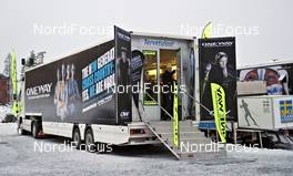 25.11.2011, Kuusamo, Finland (FIN): One Way promotion truck - FIS world cup cross-country, individual sprint, Kuusamo (FIN). www.nordicfocus.com. © Felgenhauer/NordicFocus. Every downloaded picture is fee-liable.