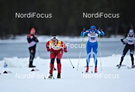 25.11.2011, Kuusamo, Finland (FIN): l-r: Marit Bjoergen (NOR), Fischer, Rottefella, Swix, Aino Kaisa Saarinen (FIN), Rossignol, Rottefella, One Way  - FIS world cup cross-country, individual sprint, Kuusamo (FIN). www.nordicfocus.com. © Felgenhauer/NordicFocus. Every downloaded picture is fee-liable.