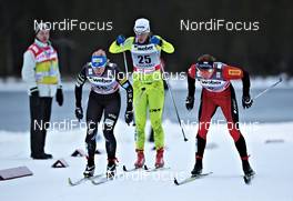 25.11.2011, Kuusamo, Finland (FIN): l-r: Kikkan Randall (USA), Fischer, Salomon, Swix, Vesna Fabjan (SLO), Fischer, Rottefella, Alpina, Swix , Justyna Kowalczyk (POL), Fischer, Rottefella, Swix  - FIS world cup cross-country, individual sprint, Kuusamo (FIN). www.nordicfocus.com. © Felgenhauer/NordicFocus. Every downloaded picture is fee-liable.