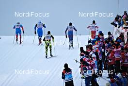 25.11.2011, Kuusamo, Finland (FIN): l-r: Alexander Legkov (RUS), Rossignol, Rottefella, Swix, adidas, Peeter Kummel (EST), Fischer, Rottefella, Cyril Miranda (FRA), Salomon, One Way, Matias Strandvall (FIN), Fischer, Rottefella, Swix, Len Valjas (CAN), Fischer, Swix, Alpina  - FIS world cup cross-country, individual sprint, Kuusamo (FIN). www.nordicfocus.com. © Felgenhauer/NordicFocus. Every downloaded picture is fee-liable.