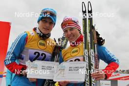 04.12.2011, Duesseldorf, Germany (GER): 3rd l-r: Natalia Matveeva (RUS), Fischer, Alpina, Rottefella, adidas, Swix and Natalia Korosteleva (RUS), Fischer, Alpina, Rottefella, Swix, adidas  - FIS world cup cross-country, team sprint, Duesseldorf (GER). www.nordicfocus.com. © Hemmersbach/NordicFocus. Every downloaded picture is fee-liable.
