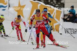04.12.2011, Duesseldorf, Germany (GER): group, in front Mari Eide (NOR), Madshus, Rottefella, Alpina, Swix, behind Natalia Korosteleva (RUS), Fischer, Alpina, Rottefella, Swix, adidas  - FIS world cup cross-country, team sprint, Duesseldorf (GER). www.nordicfocus.com. © Hemmersbach/NordicFocus. Every downloaded picture is fee-liable.