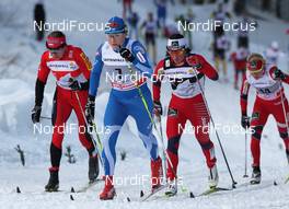 30.12.2011, Oberhof, Germany (GER): group, l-r: Justyna Kowalczyk (POL), Fischer, Rottefella, Swix, Aino Kaisa Saarinen (FIN), Rossignol, Rottefella, Alpina, One Way, Craft, Marit Bjoergen (NOR), Fischer, Rottefella, Swix, Therese Johaug (NOR), Fischer, Salomon, Swix  - FIS world cup cross-country, tour de ski, pursuit women handicap start, Oberhof (GER). www.nordicfocus.com. © Hemmersbach/NordicFocus. Every downloaded picture is fee-liable.