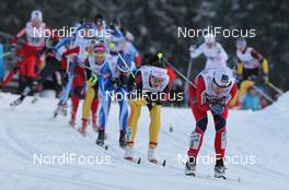 30.12.2011, Oberhof, Germany (GER): in front Marthe Kristoffersen (NOR), Atomic, Salomon, Swix, behind Katrin Zeller (GER), Rossignol, Rottefella, One Way, adidas  - FIS world cup cross-country, tour de ski, pursuit women handicap start, Oberhof (GER). www.nordicfocus.com. © Hemmersbach/NordicFocus. Every downloaded picture is fee-liable.