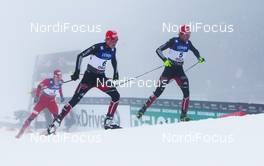 02.03.2011, Oslo, Norway (NOR): (r-l) Johannes Rydzek (GER), Fischer, Swix, Rottefella, Adidas, Eric Frenzel (GER), Fischer, Leki, Salomon, Adidas and Haavard Klemetsen (NOR), Fischer, Swix  - FIS nordic world ski championships, nordic combined, individual gundersen HS134/10km, Oslo (NOR). www.nordicfocus.com. © Laiho/NordicFocus. Every downloaded picture is fee-liable.
