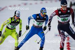 28.02.2011, Oslo, Norway (NOR): (r-l) Akito Watabe (JPN), Fischer, Swix, Rottefella, Janne Ryynaenen (FIN), Fischer, One Way, Rottefella and Marjan Jelenko (SLO)  - FIS nordic world ski championships, nordic combined, team HS106/4x5km, Oslo (NOR). www.nordicfocus.com. © Laiho/NordicFocus. Every downloaded picture is fee-liable.
