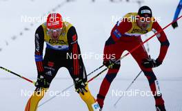 04.12.2011, Lillehammer, Norway (NOR): (l-r) Bjoern Kircheisen (GER), Fischer, Leki, Rottefella, Adidas and Magnus Moan (NOR), Madhus, Swix, Rottefella  - FIS world cup nordic combined, individual gundersen HS138/10km, Lillehammer (NOR). www.nordicfocus.com. Â© Laiho/NordicFocus. Every downloaded picture is fee-liable.