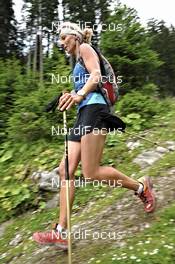06.07.2011, Ehrwald, Austria (AUT): a slower racer in the downhill - Salomon 4 Trails, trail running, 38km , Garmisch-Partenkirchen (GER) - Ehrwald (AUT). www.nordicfocus.com. © NordicFocus. Every downloaded picture is fee-liable.