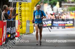 06.07.2011, Ehrwald, Austria (AUT): Thomas Miksch (GER), the winner of the master men-class  - Salomon 4 Trails, trail running, 38km, Garmisch-Partenkirchen (GER) - Ehrwald (AUT). www.nordicfocus.com. Â© NordicFocus. Every downloaded picture is fee-liable.