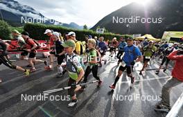 08.07.2011, Ehrwald, Austria (AUT): start   - Salomon 4 Trails, trail running, 32km, Imst (AUT) - Landeck (AUT). www.nordicfocus.com. © NordicFocus. Every downloaded picture is fee-liable.