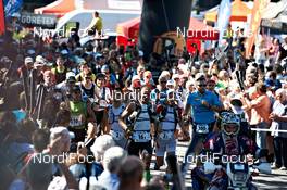 03.09.2011, Hirschegg, Kleinwalsertal, Austria (AUT): favourites at the start   - Gore Tex Transalpine Run, trail running, 27km, Oberstdorf (GER) - Hirschegg (AUT). www.nordicfocus.com. © NordicFocus. Every downloaded picture is fee-liable.