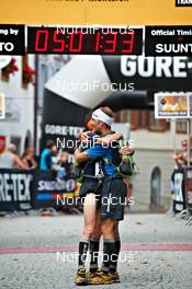 04.09.2011, Schruns, Austria (AUT): l-r: David Lopez Castan (ESP), TEAM TRANGOWORLD GORE-TEX SPAIN II, Miguel Caballero Ortega (ESP),TEAM TRANGOWORLD GORE-TEX SPAIN II     - Gore Tex Transalpine Run, trail running, 53km, Hirschegg (AUT) - Schruns (AUT). www.nordicfocus.com. © NordicFocus. Every downloaded picture is fee-liable.
