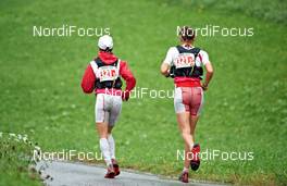 05.09.2011, Galtuer, Austria (AUT): l-r: Stephanie Jimenez (ESP), TEAM SALOMON INTERNATIONAL, Mireia Miro (ESP), TEAM SALOMON INTERNATIONAL    - Gore Tex Transalpine Run, trail running, 42km, Schruns (AUT) - Galtuer (AUT). www.nordicfocus.com. © NordicFocus. Every downloaded picture is fee-liable.