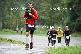 05.09.2011, Galtuer, Austria (AUT): slower racers just after the start   - Gore Tex Transalpine Run, trail running, 42km, Schruns (AUT) - Galtuer (AUT). www.nordicfocus.com. © NordicFocus. Every downloaded picture is fee-liable.