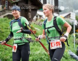 05.09.2011, Galtuer, Austria (AUT): l-r: Kathrin Hoefler (GER), Team Craft Women, Stefanie Felgenhauer (Team Craft Women)    - Gore Tex Transalpine Run, trail running, 42km, Schruns (AUT) - Galtuer (AUT). www.nordicfocus.com. © NordicFocus. Every downloaded picture is fee-liable.