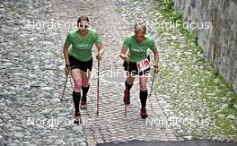 07.09.2011, Scuol, Switzerland (SUI): l-r: Kathrin Hoefler (GER), Team Craft Women, Stefanie Felgenhauer (Team Craft Women)    - Gore Tex Transalpine Run, trail running, 6km, Scuol (SUI). www.nordicfocus.com. © NordicFocus. Every downloaded picture is fee-liable.