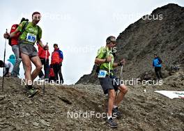 09.09.2011, Schlanders, Italy (ITA): l-r: Thomas Miksch (Berglaufteam Hagloefs), Anton Philipp (Berglaufteam Hagloefs)   - Gore Tex Transalpine Run, trail running, 37km, Mals (ITA) - Schlanders (ITA). www.nordicfocus.com. © NordicFocus. Every downloaded picture is fee-liable.