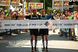 10.09.2011, Latsch, Italy (ITA): l-r: Miguel Caballero Ortega (ESP),TEAM TRANGOWORLD GORE-TEX SPAIN II, David Lopez Castan (ESP), TEAM TRANGOWORLD GORE-TEX SPAIN II             - Gore Tex Transalpine Run, trail running, 30km, Schlanders (ITA) - Latsch (ITA). www.nordicfocus.com. © NordicFocus. Every downloaded picture is fee-liable.