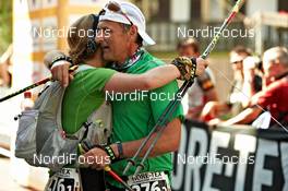 10.09.2011, Latsch, Italy (ITA): celebrations in the finish of Latsch   - Gore Tex Transalpine Run, trail running, 30km, Schlanders (ITA) - Latsch (ITA). www.nordicfocus.com. © NordicFocus. Every downloaded picture is fee-liable.