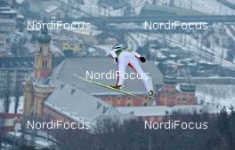 03.01.2011, Innsbruck, Austria (AUT): Anders Bardal (NOR), Fischer, flying above Innsbruck  - FIS world cup ski jumping, four hills tournament, individual HS130, Innsbruck (AUT). www.nordicfocus.com. Â© Felgenhauer/NordicFocus. Every downloaded picture is fee-liable.