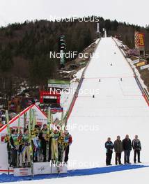 19.03.2011, Planica, Slovenia (SLO): podium with Planica Flying Hill - FIS world cup ski jumping final, team HS215, Planica (SLO). www.nordicfocus.com. © Hemmersbach/NordicFocus. Every downloaded picture is fee-liable.