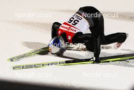 03.03.2011, Oslo, Norway (NOR): a kiss to the snow, Gregor Schlierenzauer (AUT), Fischer  - FIS nordic world ski championships, ski jumping, individual HS134, Oslo (NOR). www.nordicfocus.com. © Laiho/NordicFocus. Every downloaded picture is fee-liable.