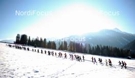 22.01.2010, Lienz, Austria (AUT): a long row of classic racers in back light - Dolomiten Classicrace, Lienz (AUT). www.nordicfocus.com. © Felgenhauer/NordicFocus. Every downloaded picture is fee-liable.