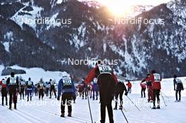 29.01.2011, Bad Hindelang, Germany (GER): starting athletes in the back light - Skitrail Tannheimertal, Bad Hindelang (GER). www.nordicfocus.com. © Felgenhauer/NordicFocus. Every downloaded picture is fee-liable.
