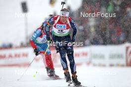 21.01.2012, Antholz, Italy (ITA): Lowell Bailey (USA), Rossignol, Rottefella, One Way - IBU world cup biathlon, mass men, Antholz (ITA). www.nordicfocus.com. © Manzoni/NordicFocus. Every downloaded picture is fee-liable.
