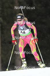 19.01.2012, Antholz, Italy (ITA): Laure Soulie (AND), Fischer, Rottefella, Exel - IBU world cup biathlon, sprint women, Antholz (ITA). www.nordicfocus.com. © Manzoni/NordicFocus. Every downloaded picture is fee-liable.