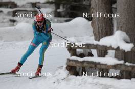 19.01.2012, Antholz, Italy (ITA): Natalya Burdyga (URK), Fischer, Rottefella, Swix - IBU world cup biathlon, sprint women, Antholz (ITA). www.nordicfocus.com. © Manzoni/NordicFocus. Every downloaded picture is fee-liable.