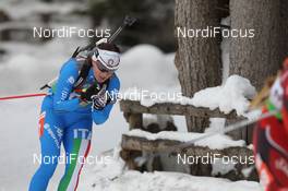 19.01.2012, Antholz, Italy (ITA): Katja Haller (ITA), Fischer, Rottefella, Leki, Casco - IBU world cup biathlon, sprint women, Antholz (ITA). www.nordicfocus.com. © Manzoni/NordicFocus. Every downloaded picture is fee-liable.