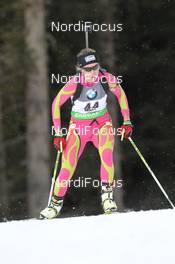 19.01.2012, Antholz, Italy (ITA): Laure Soulie (AND), Fischer, Rottefella, Exel - IBU world cup biathlon, sprint women, Antholz (ITA). www.nordicfocus.com. © Manzoni/NordicFocus. Every downloaded picture is fee-liable.