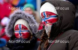 05.02.2012, Holmenkollen, Norway (NOR): norwegian fans  - IBU world cup biathlon, mass men, Holmenkollen (NOR). www.nordicfocus.com. Â© Laiho/NordicFocus. Every downloaded picture is fee-liable.