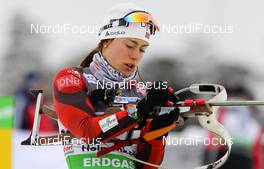 02.02.2012, Holmenkollen, Norway (NOR): Synnoeve Solemdal (NOR), Madshus, Rottefella, Swix, ODLO  - IBU world cup biathlon, sprint women, Holmenkollen (NOR). www.nordicfocus.com. Â© Laiho/NordicFocus. Every downloaded picture is fee-liable.