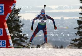 02.02.2012, Holmenkollen, Norway (NOR):  Kaisa Maekaeraeinen (FIN), Fischer, Rottefella, Leki, Odlo - IBU world cup biathlon, sprint women, Holmenkollen (NOR). www.nordicfocus.com. Â© Laiho/NordicFocus. Every downloaded picture is fee-liable.